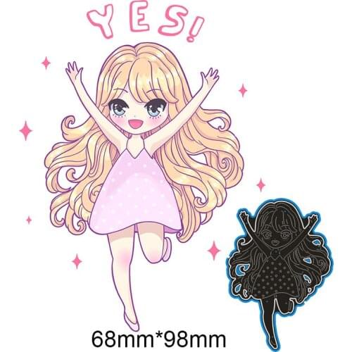 68*98mm Cheering girl new Metal Cutting Dies for card DIY Scrapbooking stencil Paper Craft Album template Dies