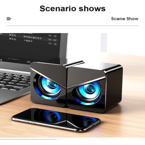 Surround Sound LED Light Wired PC Speakers Gaming Bass Stereo Subwoof For Desktop Computer Laptop Smartphones MP3 MP4 DVD