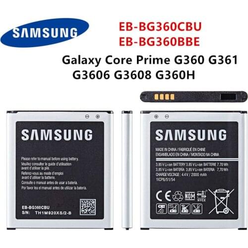 SAMSUNG Orginal EB-BG360CBU EB-BG360BBE Battery 2000mAh For Samsung Galaxy Core Prime G360 G361 G3609 G3608 G3606 J200 J2(2017)