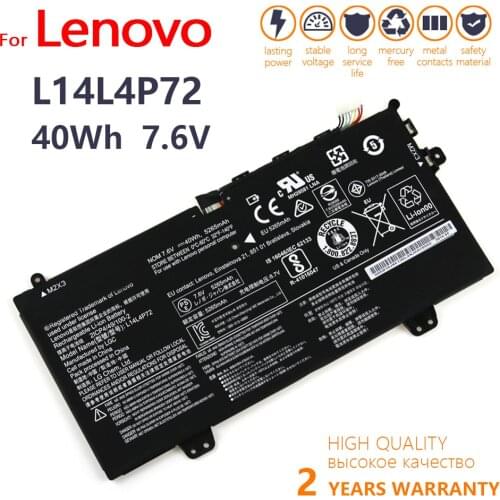 Genuine Lenovo 7.6V 40Wh L14L4P72 L14L4P71 L14M4P71 L14M4P73 Laptop Battery For Lenovo Yoga 700 700-11ISK 11" 2ICP4/49/100-2
