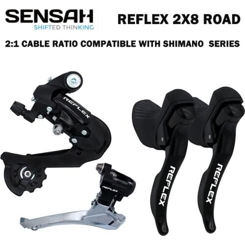 SENSAH groupset REFLEX 2x8 speed brake lever for road bike shifter bicycle derailleurs compatible Sora Tiagra Claris sensah pro