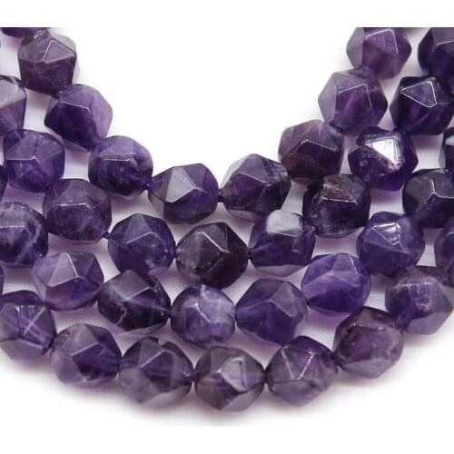 Natural Faceted Purple Amethysts Stone Loose Spacer Beads 6/8/10mm For Jewelry Making Bracelet DIY Ear Studs Accessories 15