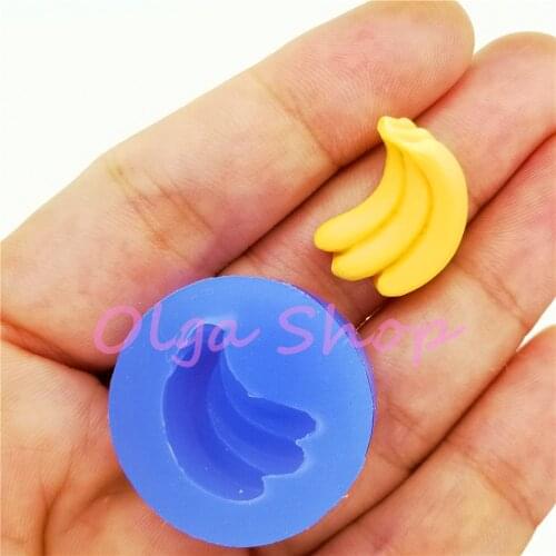 SYL188 19.1mm x 15.0mm Banana Silicone Mold Fondant Cake Decoration Candy Resin Clay Earrings Necklace Craft Soap Candle