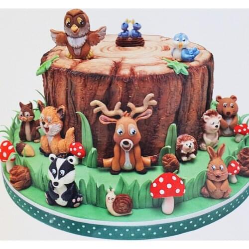 Silicone Fondant Molds Forest Animal Rabbit Squirrel Snail Hedgehog Silicone Mold Sugar Cake Mould Chocolate Mold Clay Molds