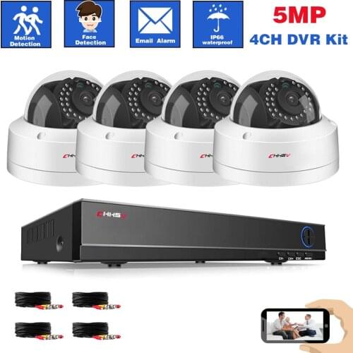 AHD 4CH CCTV System 5mp Video Surveillance DVR with 4PCS 3.6MM 1080P HD Night Vision CCTV Home Security Camera System Kit 2TB