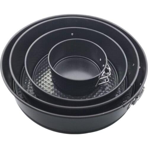 Cake Pan Round Cake Mould Live Bottom Lock Mousse Ring Non-stick Carbon Steel Live Button Coating Baking Pan DIY Baking Tools