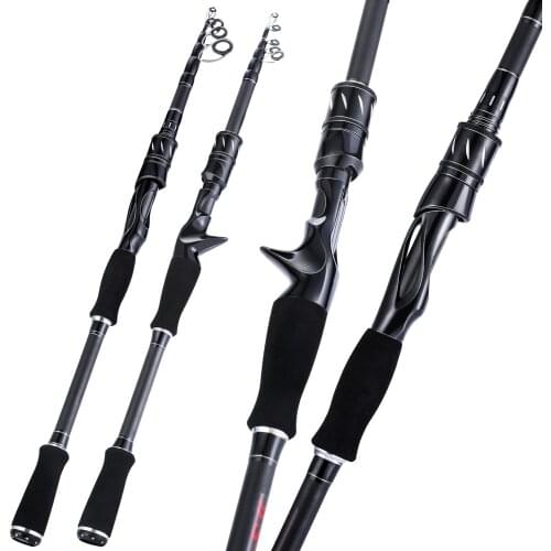 Sougayilang 1.8-2.1m Telescopic Carbon Fiber Casting Spinning Fishing Rod EVA Handle Portable Travel Fishing Pole Fishing Tackle
