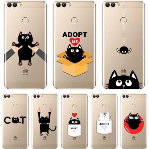 Back Cover For Huawei P9 Lite Mini P10 Plus P20 Pro P Smart Cute Cat Soft Silicone Phone Case For Huawei P8 P9 P10 P20 Lite 2017