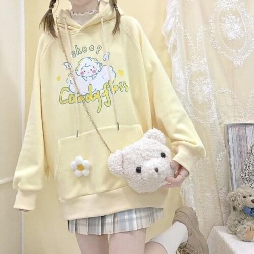 Girl Kawaii Swaetshirt Women Anime Hoodie Women Plus Size Long Sleeve Cartoon Print Cute Girl Pullover Korean 2021 Fashion