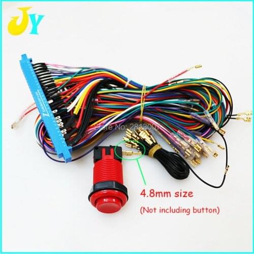 10 pcs Jamma Harness with 5 6 action button wires Jamma 28 pin wires for Arcade PCB board 60 in 1 arcade game machine cabinet