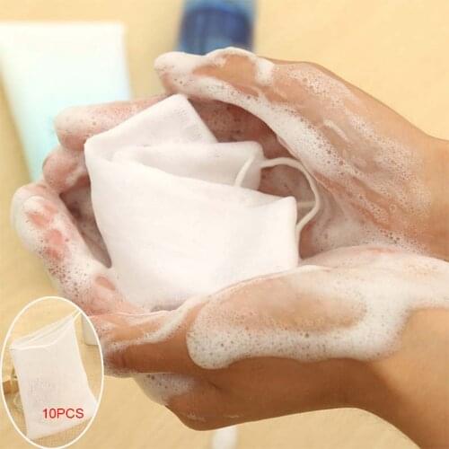 10pcs Soap Mesh Soap Foaming Net Bubble Mesh Bag Skin Clean Tool GQ