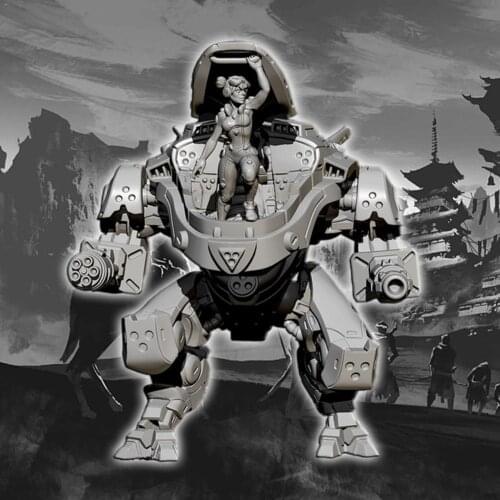 110mm Cartoon Robot Warrior Resin Soldier Model Unassembled Unpainted For 3 Kids Gift Year D9F8