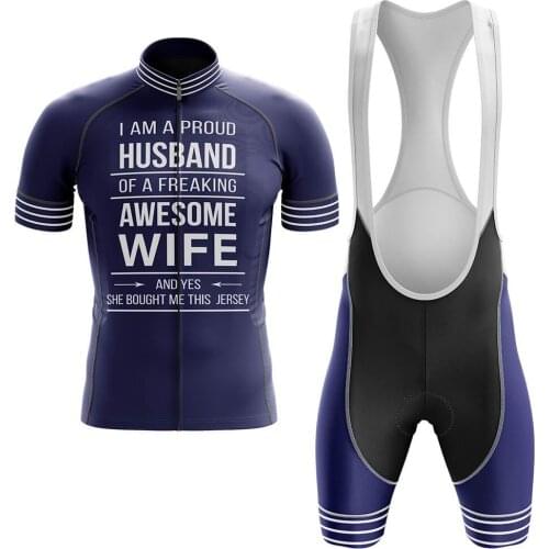 2021 Awesome Wife Mens Cycling Jersey Set Summer Clothing Road Bike Shirts Suit Bicycle Bib Shorts MTB Wear Maillot Ropa