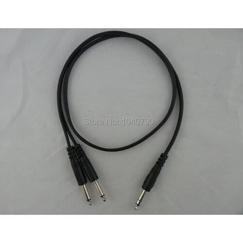 6.3/6.35/6.5 Three core stereo to two 6.35 Mono audio line cables 1.5M 4.8ft