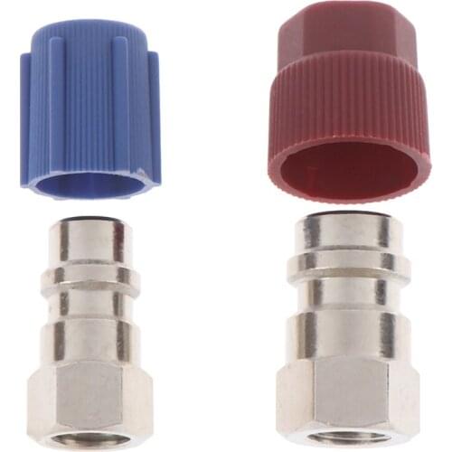 For A/C Charging Port Adapter R-12 to R-134a Retrofit Conversion Adapter Fitting 1/4 SAE Valves Kits Dropshipping