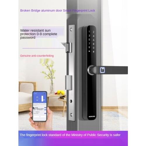 Aluminum alloy door fingerprint lock password intelligent lock waterproof and rainproof flat door smart lock