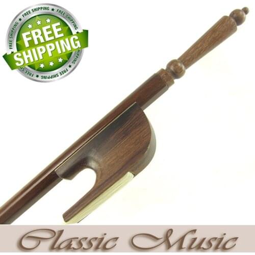 African Blackwood Baroque Viola Bow with Long Screw (4/4), Good Mongolian Horse Hair