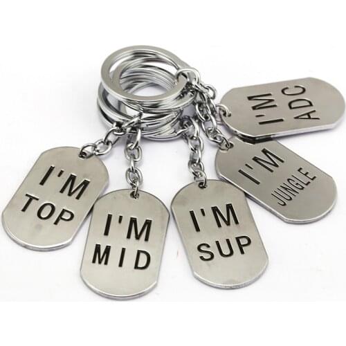 H&F 12pcs Game Jewelry LOL alloy keychains Fight for the alliance shield alloy key ring for car Chaveiro llaveros Cosplay Gift