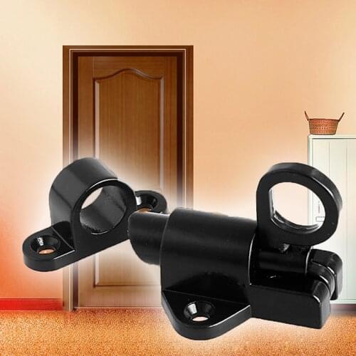 Black Window Gate Security Pull Ring Spring Bounce Door Bolt Aluminum Latch Lock
