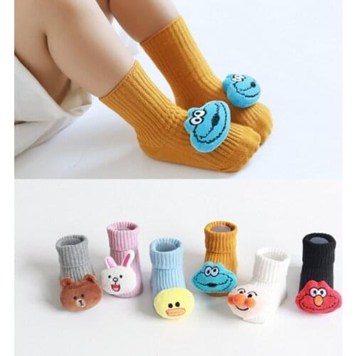 Kids Newborn Baby Girls Boys Cartoon Socks Cotton Warm Anti-slip Sock Shoes Boots Floor Slipper Socks