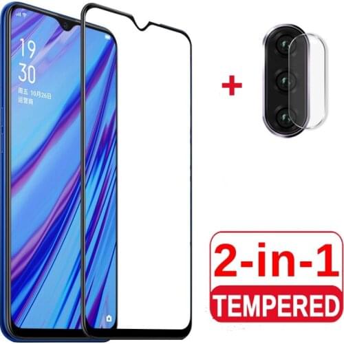 For OPPO A1k Reno 10x Zoom Ace 2 Z 2Z 2F F11 Pro F9 F7 Full Coverage Tempered Glass Screen Protector + Camera Lens Protector