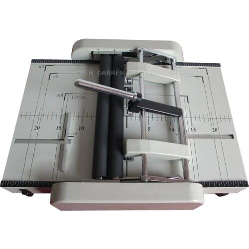 220v/110v A3 size electric folding machine Paper creasing machine Automatic electric stapler paper binding machine
