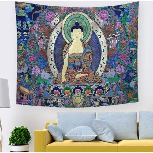Idol tapestry Buddha Guanyin idol background cloth large size tapestry home decoration fabric