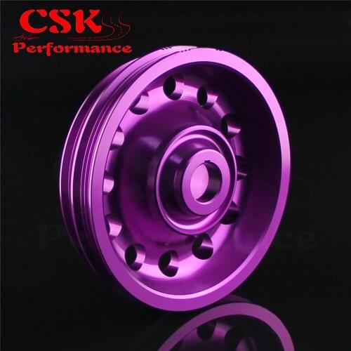 Racing Light Weight Aluminum Crankshaft Pulley OEM Size for 92-95 Civic SOHC D16 Red / Purple / Blue