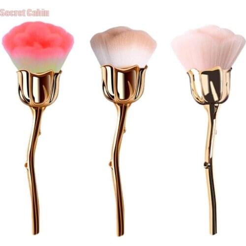Nail Art Brush Soft Rose Flower Shape Blush Foundation Powder Make Up Brushes