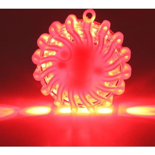 Magnetic LED Emergency Safety Flare 16 LED Flashing Roadside Emergency Disc Led Flare Light 9 Modes Red Warning Car Light