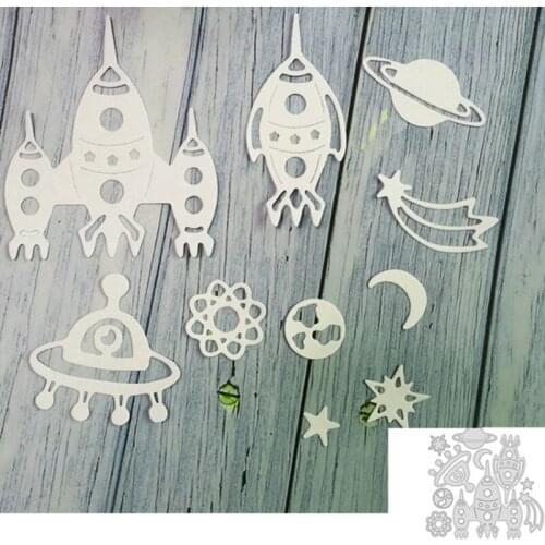 H55A Planet Moon Metal Cutting Dies Stencil DIY Scrapbooking Album Paper Card Template Mold Embossing Craft Decoration