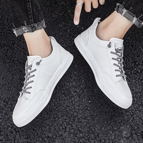 Mens casual Skateboarding Shoes fashion Genuine Leather Sneakers Breathable Trainers Shoes for Men breathable hole Sneakers