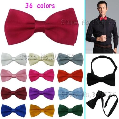 Solid Bow Tie cravat Fashion Bowties For mens Wedding Satin Bow Tie Adjustable Band Business Gentleman Butterfly