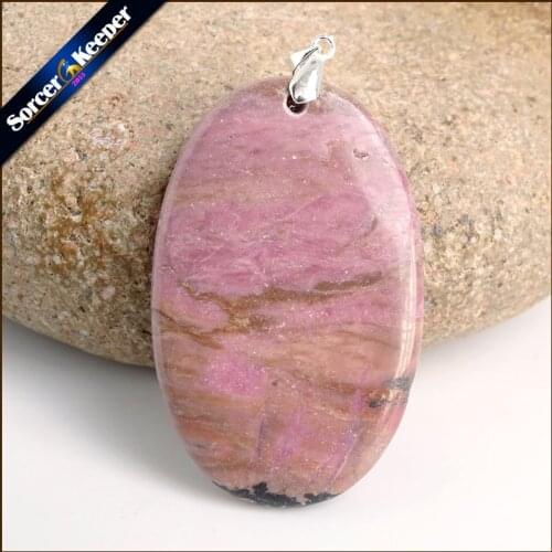 Natural Stone Real Rhodonite Stone Bijoux Vintage Diy Beads Pendant Costume Jewellery Charm Necklace with Gift Box US995