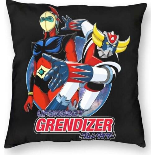 Grendizer And Actarus Cushion Cover Two Side Print UFO Robot Goldrake Floor Pillow Case for Car Fashion Pillowcase Decoration