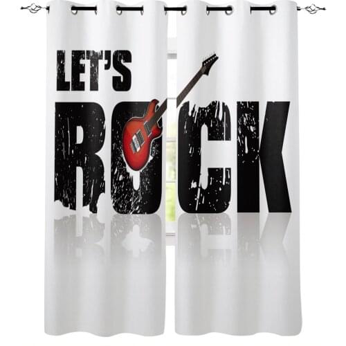 LetS Rock Guitar Windows Curtains For Living Room Bedroom Decorative Kitchen Curtains Drapes Treatments