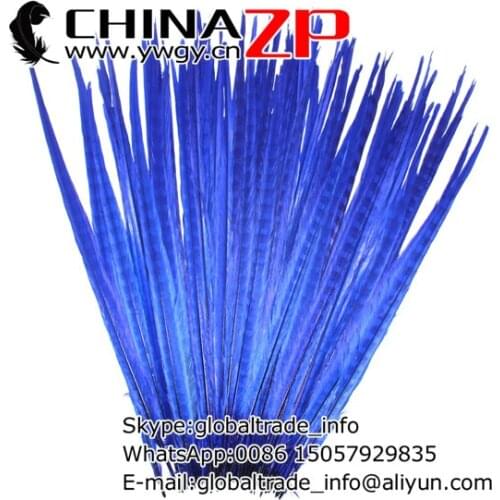 Wholesale in CHINAZP Factory 100pcs/lot Size 20-22inch(50-55cm) Dyed Dark blue Ringneck Pheasant Tail Feathers