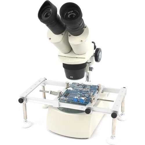 20X-40X 20X 40X Industrial Stereo Binocular Microscope Eyepiece Bottom LED Illumination + PCB Holder PCB Soldering Phone Repair