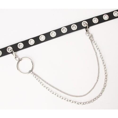 Women Punk Pant Chain Belt Female Hip Hop Tassel Trousers Silver Gold Chain for Pants Woman Cool Metal Chains on Jeans