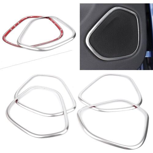 Silver Car Styling Door Speaker Cover Protector Cover Trim Interior Decoration for Volvo XC60 2018 4Pcs/Set