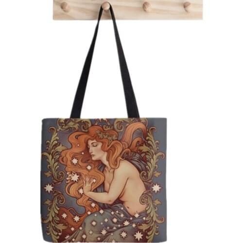 Shopper COSMIC LOVER Color version printed Tote Bag women Harajuku shopper handbag girl Shoulder shopping bag Lady Canvas Bag