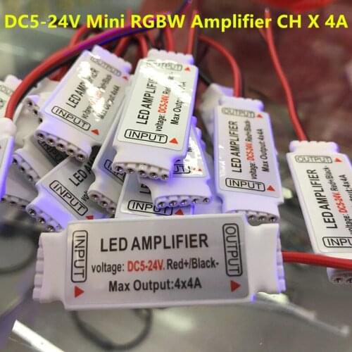 Led Mini RGBW Amplifier 4CH x 4A DC5-24V 5pin for 5050 2835 RGBW LED Strip Light RGB