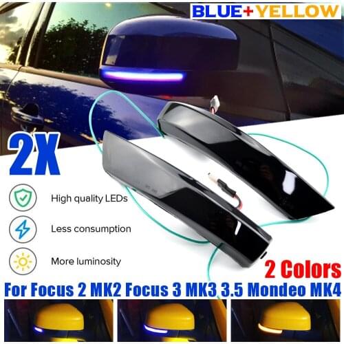 LED Turn Signal Light Flowing Water Blinker Sequential Mirror Indicator Blinker For Ford Focus 2 3 Mk2 Mk3 For Mondeo Mk4 EU