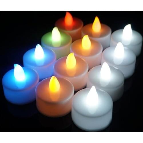 LED Candle Tea Light Flameless Tealight Colorful Flame Flashing Candle Lamp Wedding Birthday Party Christmas Light Decoration SN