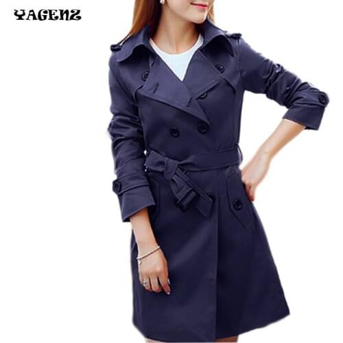 New spring autumn fashion Casual womens khaki Trench Coat long Outerwear loose clothes for lady with belt