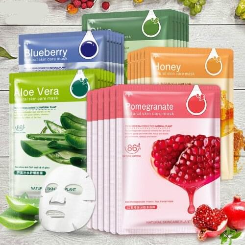 Face Care Natural Plant Facial Mask Soothing Moisturizing Sheet Hydrating Soothing Whitening Oil Control Wrapped Fruit Mask
