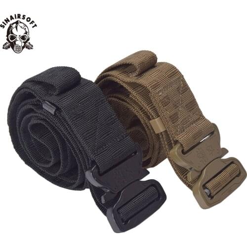 SINAIRSOFT Military Tactical belt Nylon Training Equipement Combat Waist Shooting canvas Belt For Hunting Fishing Camping SA5207