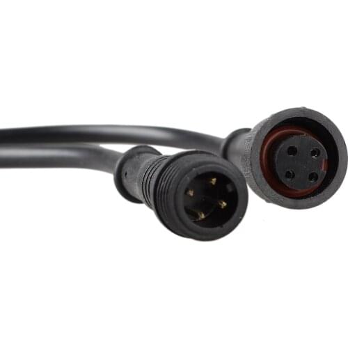 WSFS Hot LED Strips 4 Pin Waterproof Power Connector Cable Black