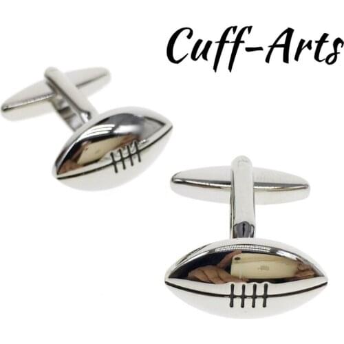 Cufflinks For Mens Rugby Tie Clip 2018 Men Jewelry Cuff Links Gemelos Fathers Day Simple Cufflinks by Cuffarts C20036B