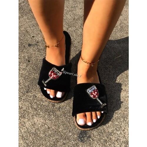 2021 New Ladies Designer Real Fur slippers Outside shoes designer slippers famous brands Comfortable Faux Fox fur Winter slipper